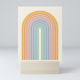 Gradient Arch XIII Retro Mid Century Modern Rainbow Mini Art Print