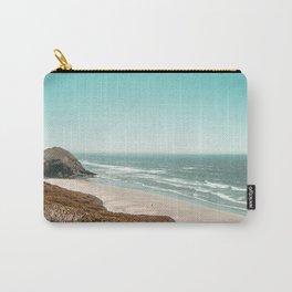 Beach Horizon | Teal Color Sky Ocean Water Waves Coastal Landscape Photograph Carry-All Pouch