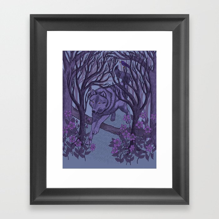 Night Wolf Framed Art Print