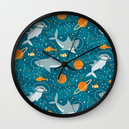 Space Sharks Wall Clock