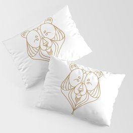Gold Bear Two Pillow Sham