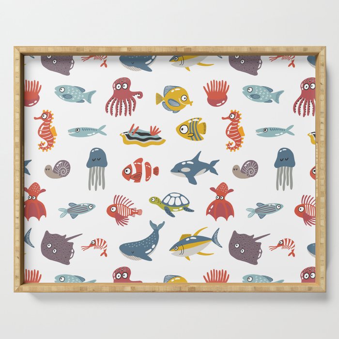 Colorful Sea Animals Serving Tray