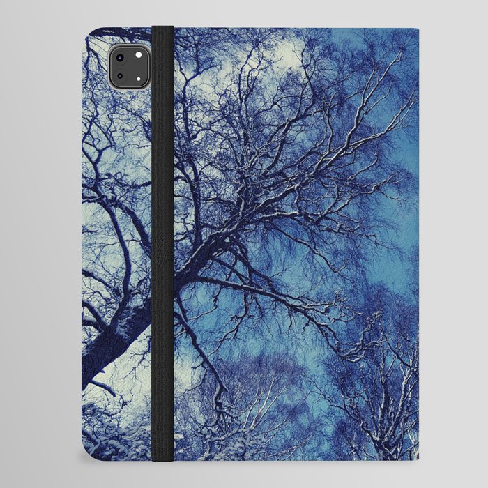 Dark Snow Laden Trees of the Scottish Highlands iPad Folio Case