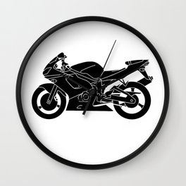 Motorcycle Silhouette. Wall Clock