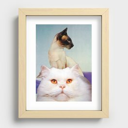 Cat Friends Collage Recessed Framed Print