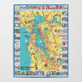 San Francisco Bay Area map Poster