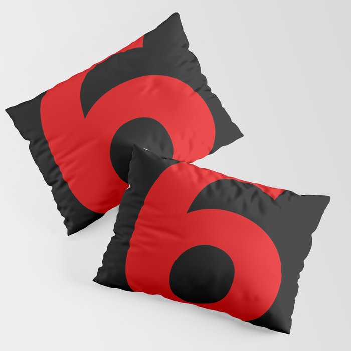 Number 6 (Red & Black) Pillow Sham