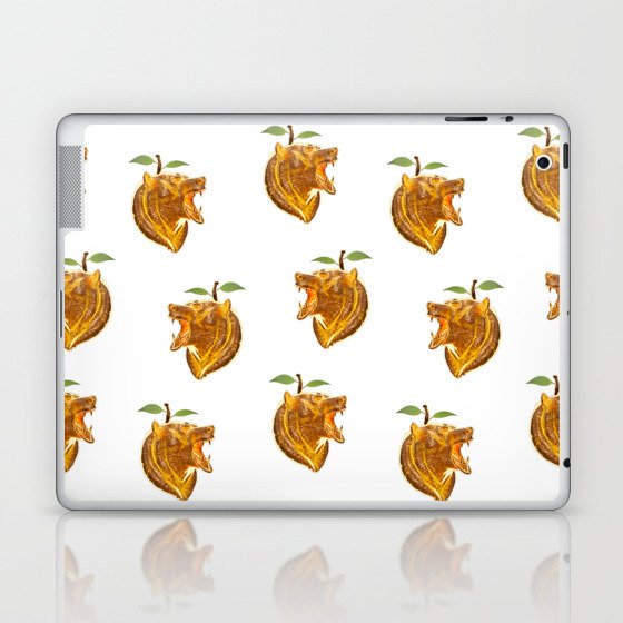 "Bear Fruit" by TeknonDeo Orange Surreal 3D Art Print Laptop & iPad Skin