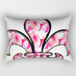 Fleur De Lis Pink Pattern Rectangular Pillow