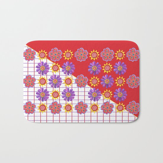 Flowers of the Sun Bath Mat