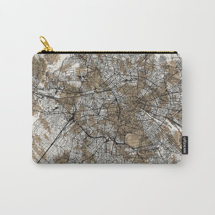 Authentic Berlin Map - Artistic Cartography Carry-All Pouch