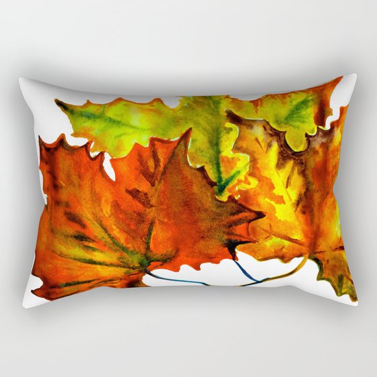 Earth Autumn Leaves Rectangular Pillow