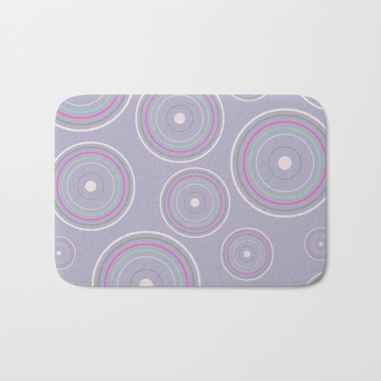 CONCENTRIC CIRCLES IN BLUE (abstract pattern) Bath Mat
