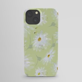Green Watercolor Hand Painted Wildflowers Meadow  iPhone Case