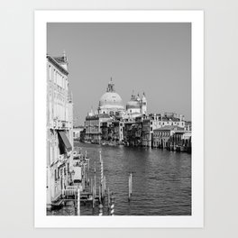 Venice Grand Canal Black and White Art Print
