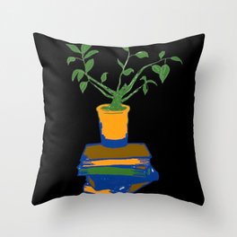 Plant & Books Throw Pillow