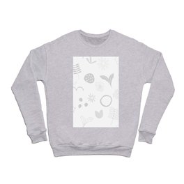 Shadow Collage Pale Grey on White Crewneck Sweatshirt