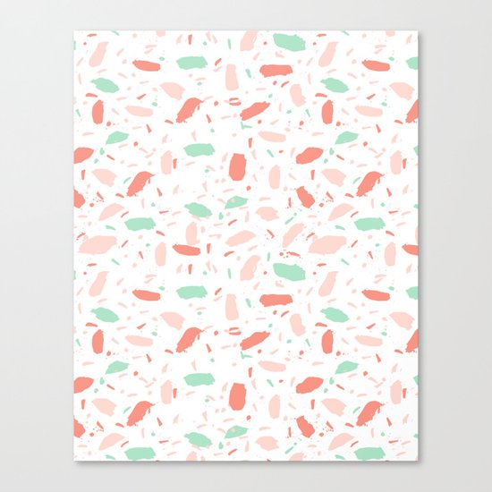 Abstract minimal dots polka dots painted sprinkles trendy modern color palette Canvas Print