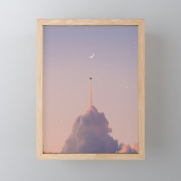 Rocket cloud Framed Mini Art Print