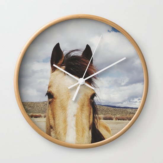 Cloudy Horse Head Wall Clock