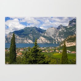 Amazing view of Riva del Garda village on Garda Lake, Trentino Canvas Print