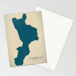 Modern Map - Calabria state Italy Stationery Cards