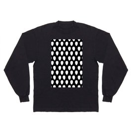 Black and White Strawberry Seeds Pattern Design Long Sleeve T-shirt