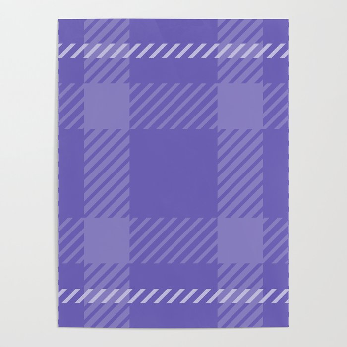 Very peri purple tartan color of the year pattern texture Poster