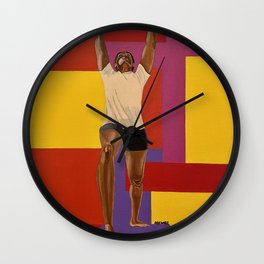 Yoga Warrior I Wall Clock
