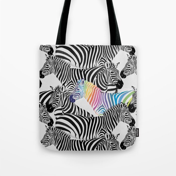 Stand With Pride Rainbow Zebras Tote Bag