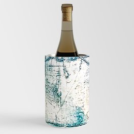 Subtle Blue Textured Acrylic Painting Wine Chiller