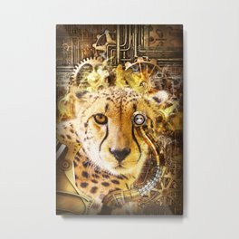 Steampunk Cheetah Metal Print