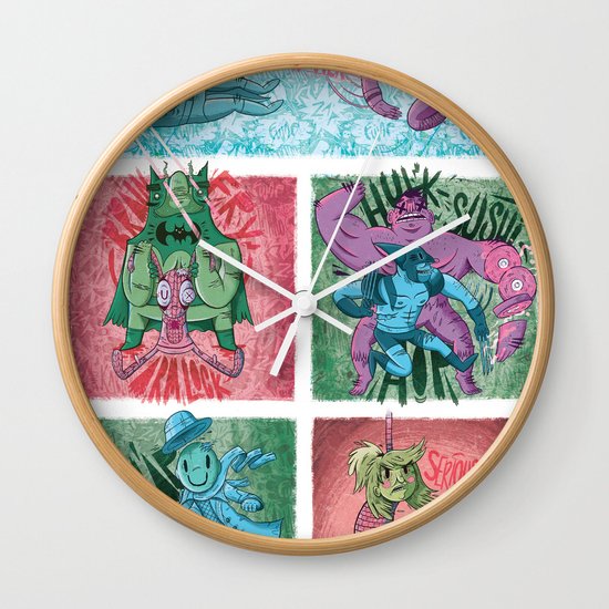 Superheroes SF Wall Clock