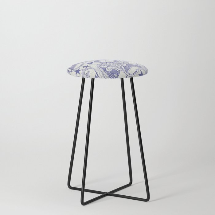 into the wild periwinkle blue Counter Stool