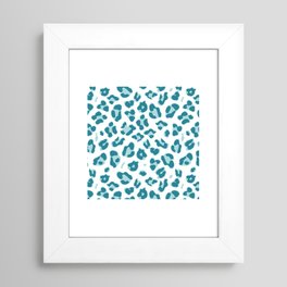 Blue Cheetah Print Framed Art Print