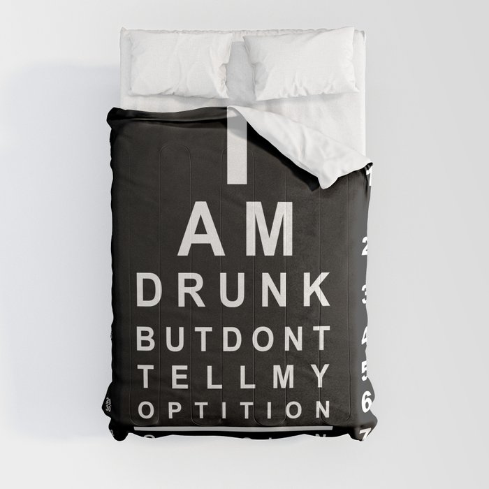 Funny drunk eye chart Comforter