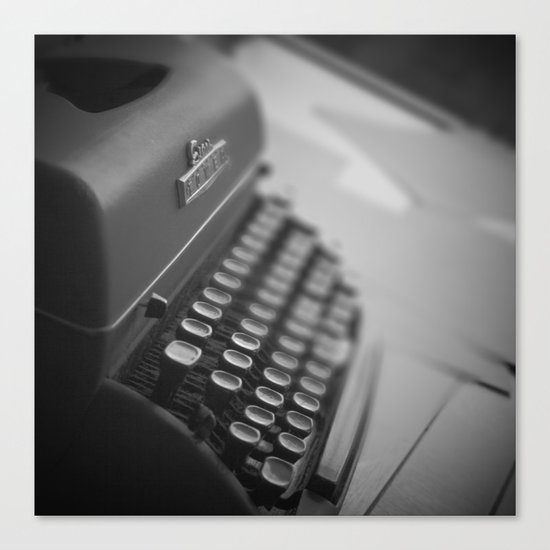 Black and White Typewriter Canvas Print