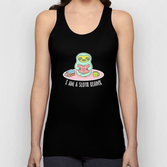 Reading Sloth Unisex Tank Top