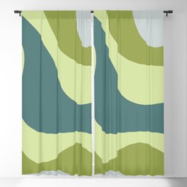 Colorful abstract waves design 3 Blackout Curtain