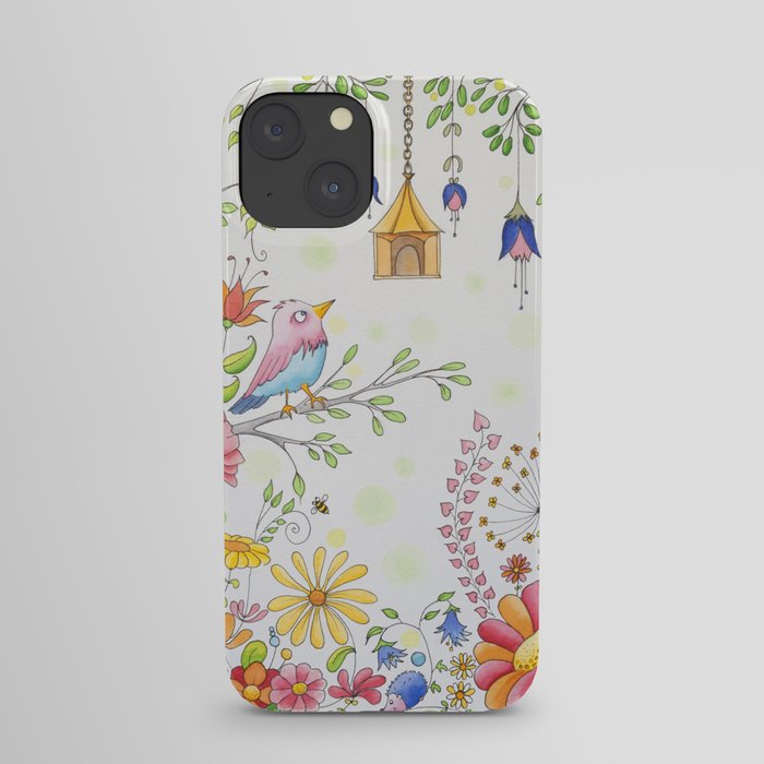 garden and bird iPhone Case