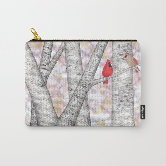 cardinals and birch trees Carry-All Pouch