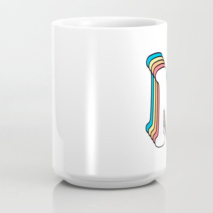 Letter M Initial Name Retro Rainbow Typography Font Monogram Coffee Mug by  Groovy Art