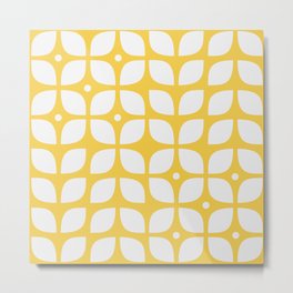 Mid century modern yellow geometric Metal Print | Minimalist, Rustic, 50S, Abstract, Vintage, 60S, Traditional, Shabbychic, Yellow, Retro 