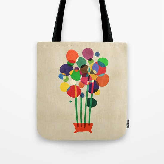 Happy flowers in the vase Tote Bag