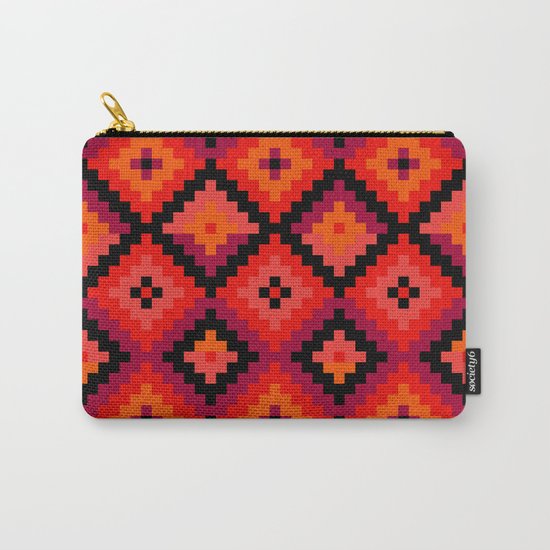Aztec pattern - orange, pink, fuchsia Carry-All Pouch