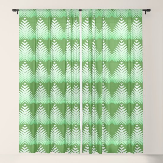 Pattern Of White Hearts And Greens On A Lime Background Sheer