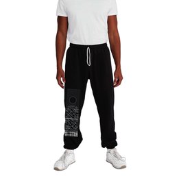 Abstract Bold Arches Flow | Mid Century Modern Minimalist Geometry | Black And White Sweatpants