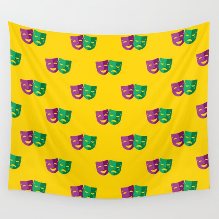 Mardi Gras Happy Sad Masks Wall Tapestry