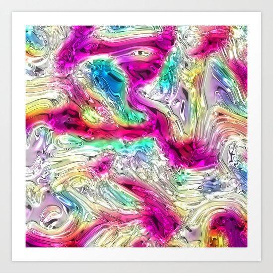 Abstract Pearlescent Rainbow Art Print