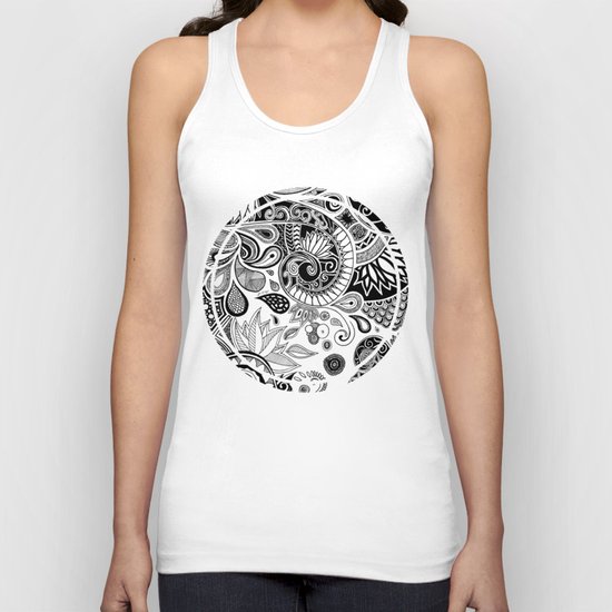 Doodle flowers Unisex Tank Top